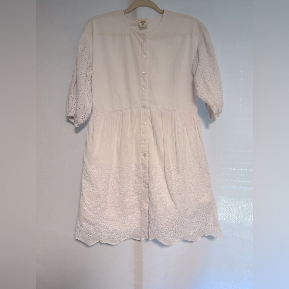 Good Hart White Eyelet Mini Dress | S